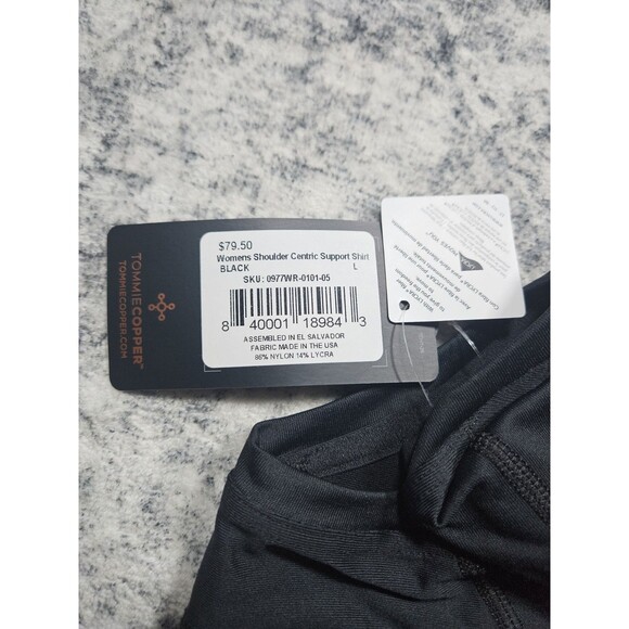 NWT Tommie Copper COMPRESSION SHIRT shoulder support WOMEN'S Size Medium Black - Picture 3 of 8